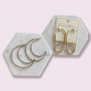 BUNDLE🔥 Moon Earrings + Safety Pin Earrings